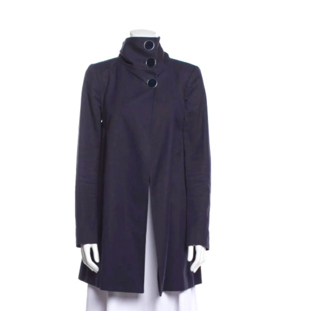 Stella McCartney Swing Thick Cotton Dark Blue Jacket Coat Sz EU 42 US S/ M